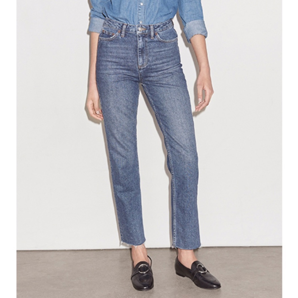 TOPSHOP Straight Raw Hem Jeans L30